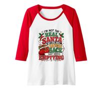Mujer No es el Verdadero Doble Significado navideño Divertido y descarado de Papá Noel Camiseta Manga Raglan