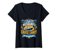 Mujer No es fácil ser el Caramelo de Crucero de mi Esposo, Pero lo Estoy clavando Camiseta Cuello V