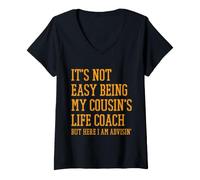 Mujer No es fácil ser el Entrenador de Vida de mi Primo Camiseta Cuello V