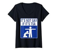 Mujer No es gay si es ropa de seguridad de la TSA Camiseta Cuello V