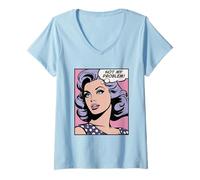Mujer No es mi problema, chica pop art Camiseta Cuello V