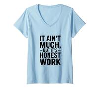 Mujer No es Mucho, Pero es Honesto Humor de Trabajo Camiseta Cuello V