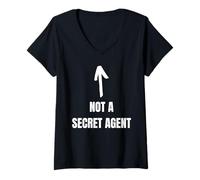 Mujer No es un agente secreto divertido detective privado e inspector espía Camiseta Cuello V