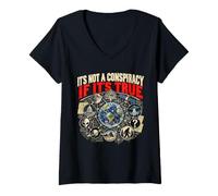 Mujer No es una conspiración si es Verdad Humor de la teoría de la Camiseta Cuello V