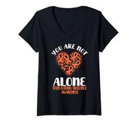 Mujer No estás Solo Adolescente Fechado Violencia Use Cinta Naranja Camiseta Cuello V