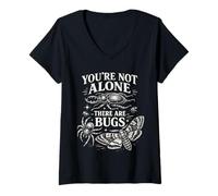 Mujer No estás Solo, Hay Insectos espeluznantes Humor Arte Camiseta Cuello V