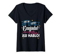 Mujer No Estoy Enojada, Asi Es Mi Cara, Latina Chingona Cabrona Camiseta Cuello V