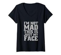 Mujer No estoy enojado, esto es solo mi cara Camiseta Cuello V