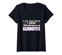 Mujer NO Estoy Enojado Tengo UNDIAGNOSTICO HASHIMOTO TIROIDES Camiseta Cuello V