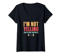 Mujer No Estoy Gritando así es como Motivo Divertido Entrenador de Fitness Camiseta Cuello V