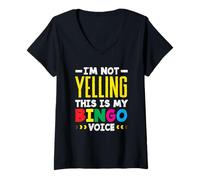 Mujer No estoy gritando Esta es mi voz de bingo Camiseta Cuello V