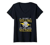Mujer No Estoy Gritando, Soy Solo un Ingeniero eléctrico de Alto Voltaje Camiseta Cuello V