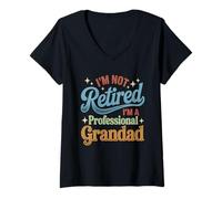 Mujer No Estoy Jubilado, Soy un Abuelo Profesional. Día del Padre Camiseta Cuello V
