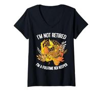 Mujer No Estoy Jubilado Soy un guardián koi a Tiempo Completo Camiseta Cuello V