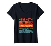 Mujer No estoy retirado, una jubilación de bisabuelo a tiempo Camiseta Cuello V