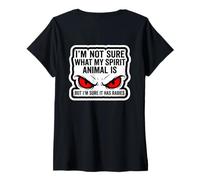 Mujer No Estoy Seguro de cuál es mi Animal Espiritual, Pero Tiene Rabia Divertido Camiseta Cuello V