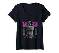 Mujer No Fear No Evil | Salmo 23 Inspirado en el Diseño Urbano Camiseta Cuello V