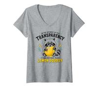 Mujer No fue fácil Peasy Lemon Squeezy - Funny Raccoon Camiseta Cuello V