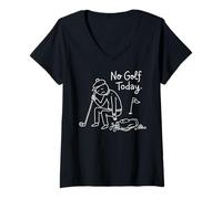 Mujer No Golf Today Funny Sad Stickman Golfer Golfers Camiseta Cuello V