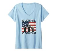 Mujer No Hay dictadores sin excepciones - Defender la Democracia Camiseta Cuello V