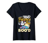 Mujer No Hay Fantasmas Tan Graciosos como el Halloween de los Santos Cristianos Camiseta Cuello V