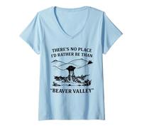 Mujer No Hay Lugar en el Que preferiría Estar Que Beaver Valley Camiseta Cuello V