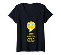 Mujer No Hay Nada Oculto Que no se dará a Conocer Camiseta Cuello V