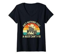 Mujer No Hay Nada Que una Cerveza no Pueda Arreglar - Cowboy Western Cowpoke Camiseta Cuello V