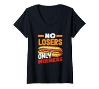 Mujer No hay perdedores, solo salchichas para amantes de las salchichas Camiseta Cuello V