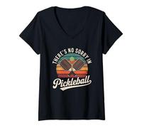 Mujer No Hay perdón en el Estilo Vintage de Pickleball Camiseta Cuello V