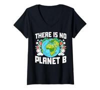 Mujer No hay planeta B Arte del Día de la Tierra Camiseta Cuello V