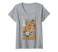 Mujer No Hay Problema Floral Camiseta Cuello V