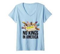 Mujer No Hay Reyes en América Nosotros la Gente Camiseta Cuello V