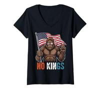 Mujer No Hay Reyes en Estados Unidos Bigfoot Camiseta Cuello V