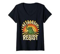 Mujer No Hay Reyes en Estados Unidos | Frog Resist 70s Vintage We The People Camiseta Cuello V
