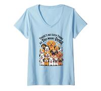 Mujer NO HAY TAL COSA COMO MUCHOS PERROS Camiseta Cuello V