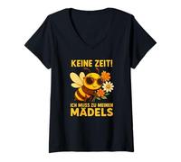 Mujer No Hay Tiempo Necesito A Mis Chicas Abejas Apicultores Camiseta Cuello V
