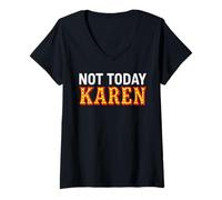 Mujer No Hoy Karen Gracioso Mujer Chica Payaso Mala Actitud Codicioso Camiseta Cuello V