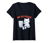 Mujer No Ice Please Funny Cat Meme Cold Humor Political Protest Camiseta Cuello V