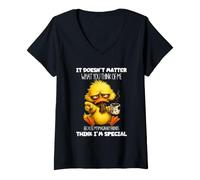 Mujer No Importa lo Que pienses Imaginary Friends Duck Camiseta Cuello V
