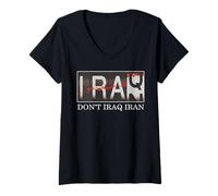 Mujer No Irak Irán contra la guerra en Oriente Medio contra la guerra Paz Camiseta Cuello V