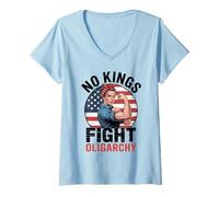 Mujer No Kings Fight Oligarchy Camiseta Cuello V