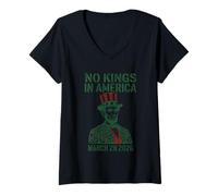 Mujer No Kings In America Divertido Abraham Lincoln Marzo 28, 2026 Camiseta Cuello V