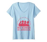 Mujer No Kings In America empoderó a Las activistas por los Derechos de Las Mujeres Camiseta Cuello V