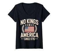Mujer No Kings In America Since 1776 Camiseta Cuello V