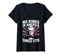 Mujer No Kings In America Since 1776 Camiseta Cuello V