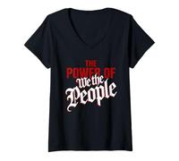 Mujer No Kings Protest The Power of We The People March Camiseta Cuello V