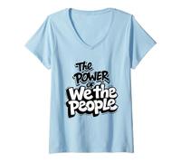 Mujer No Kings Protest The Power of We The People March Camiseta Cuello V