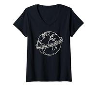 Mujer No Kings Sin Reyes Democracia Globo Mundial Camiseta Cuello V