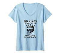Mujer No Kings Since 1776 - Diseño patriótico prodemocracia Camiseta Cuello V